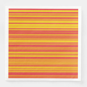 Serviette En Papier Orange rouge jaune rayures