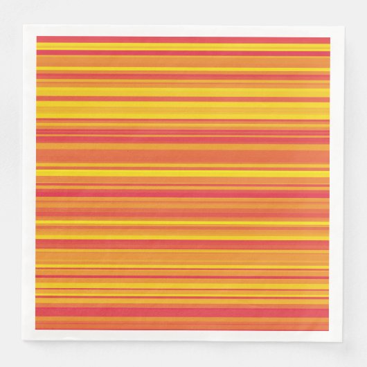 Serviette En Papier Orange rouge jaune rayures (Devant)
