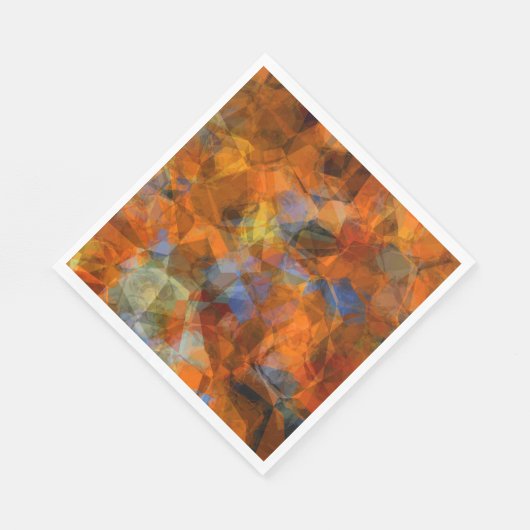 Serviette En Papier Orange rouillé Conception abstraite moderne (Coin)