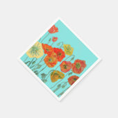 Serviette En Papier Orange Shabby Poppy Décor Serviette Napkins Aqua. (Coin)