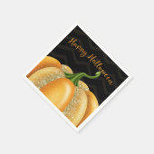 Serviette En Papier Orange Sparkle Citrouille Halloween fête d'anniver (Coin)