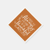 Serviette En Papier Orange toujours remerciant Citation Thanksgiving (Coin)