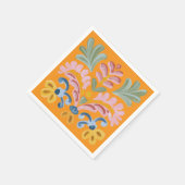 Serviette En Papier Orange Tropical Flower Unique (Coin)