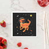 Serviette En Papier Orange Tyrannosaurus Dinos Dans L'Espace (En situation)