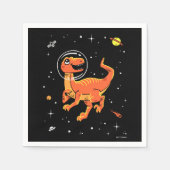 Serviette En Papier Orange Tyrannosaurus Dinos Dans L'Espace (Devant)