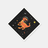 Serviette En Papier Orange Tyrannosaurus Dinos Dans L'Espace (Coin)