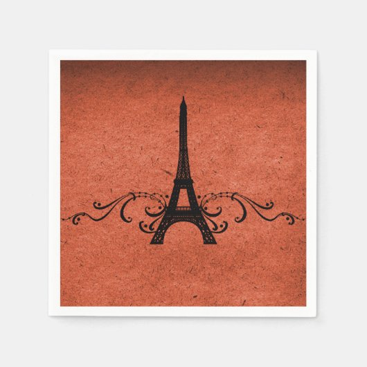 Serviette En Papier Orange Vintage (Devant)