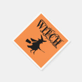 Serviette En Papier Orange Wicked Flying Witween Halloween (Coin)
