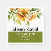 Serviette En Papier Orange yellow rhododendron flowers fall wedding (Devant)