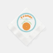 Serviette En Papier Orange You Glad C'est l'été avec la frontière bleu (Coin)