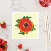 Serviette En Papier Orange Zinnia (En situation)