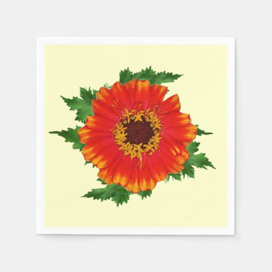 Serviette En Papier Orange Zinnia (Devant)