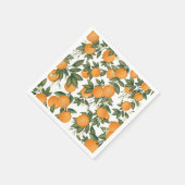 Serviette En Papier Oranges botaniques d'agrumes doux d'été Vert (Coin)