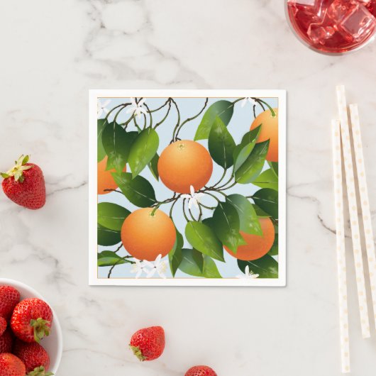 Serviette En Papier Oranges Citrus Fruit Cocktail Party (En situation)
