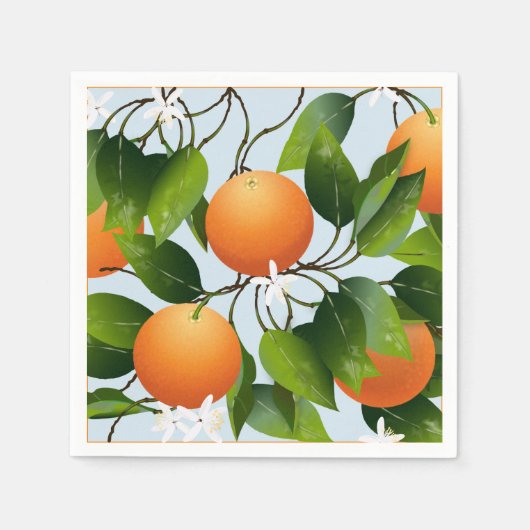 Serviette En Papier Oranges Citrus Fruit Cocktail Party (Devant)