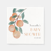 Serviette En Papier Oranges d'agrumes vert Baby shower neutre pour les (Devant)