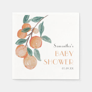 Serviette En Papier Oranges d'agrumes vert Baby shower neutre pour les