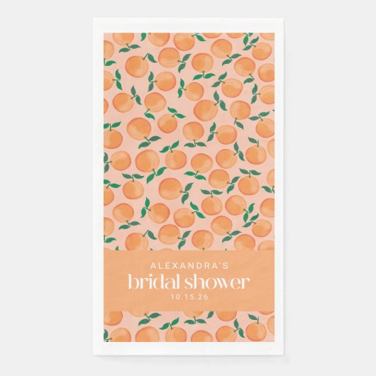 Serviette En Papier Oranges d'été Fruit Fête des mariées rose sur mesu (Devant)