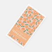 Serviette En Papier Oranges d'été Fruit Rose Doré Mariage Sur Mesure  (Coin)