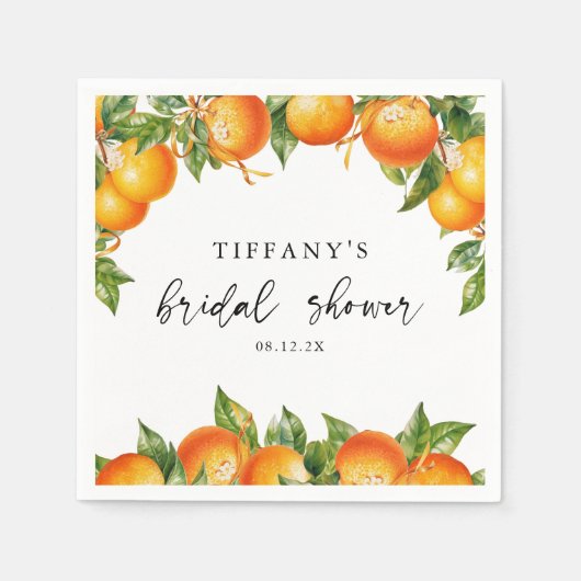 Serviette En Papier Oranges d'été moderne Fête des mariées agrumes (Devant)