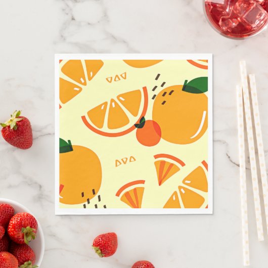 Serviette En Papier Oranges et autres oranges (En situation)