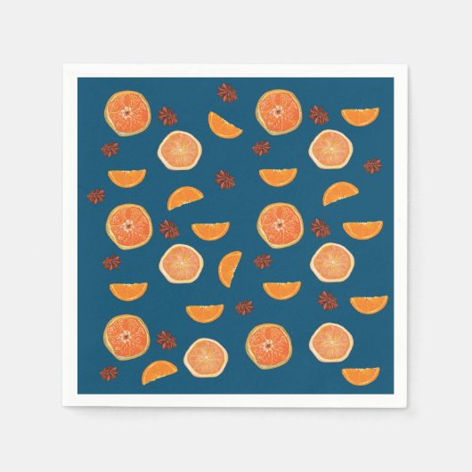 Serviette En Papier Oranges et cannelle (Devant)