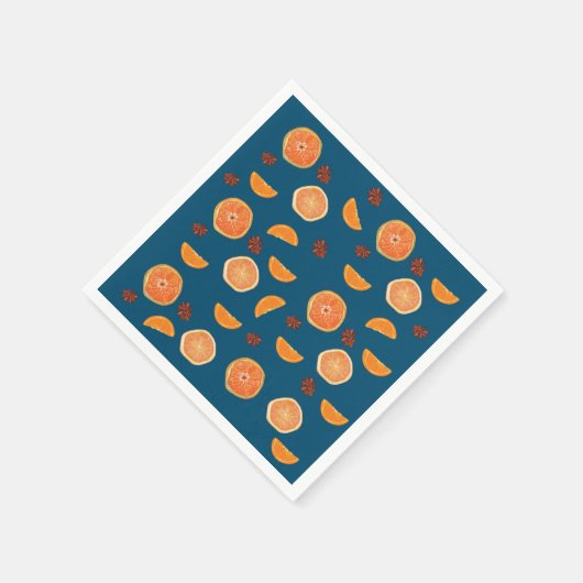 Serviette En Papier Oranges et cannelle (Coin)