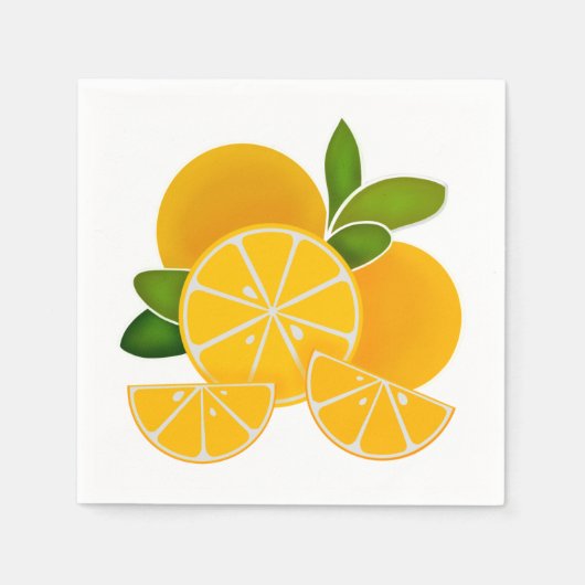 Serviette En Papier Oranges, tranches d'orange, agrumes (Devant)