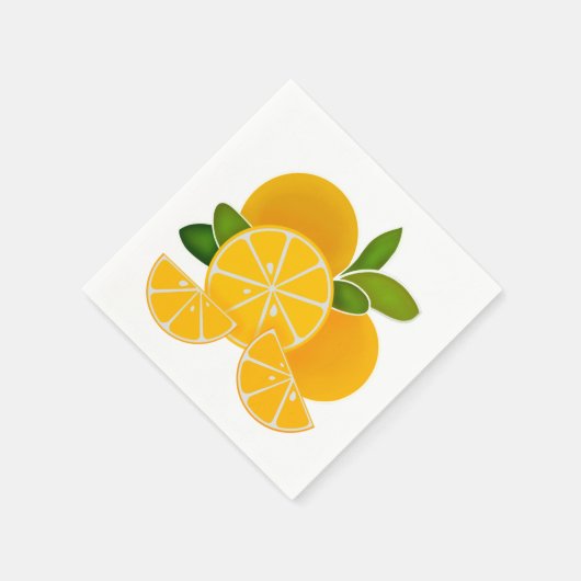 Serviette En Papier Oranges, tranches d'orange, agrumes (Coin)