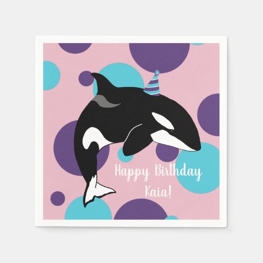 Serviette En Papier Orca Killer Whale Anniversaire (Devant)
