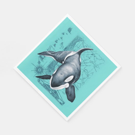 Serviette En Papier Orca Map (Coin)