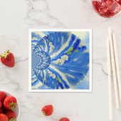 Serviette En Papier Orchidée blanche aquarelle, Nuages Mandala (En situation)