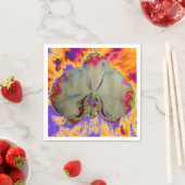 Serviette En Papier Orchidée de feu, abstraite aquarelle vive florale (En situation)