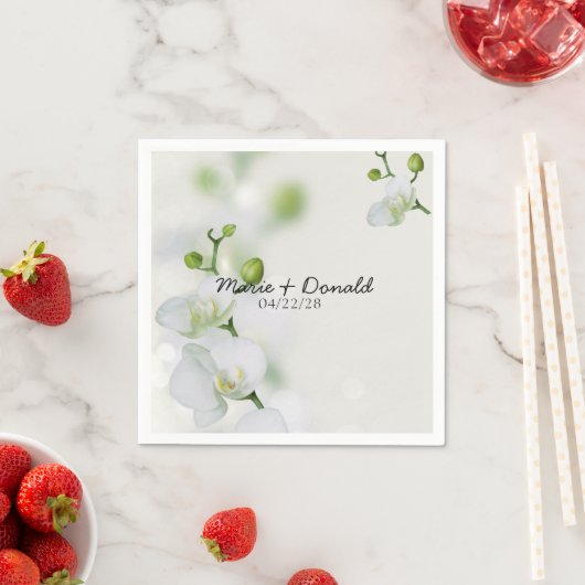 Serviette En Papier Orchidée douce et élégante (En situation)