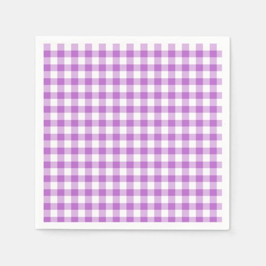 Serviette En Papier Orchidée Gingham Classique Violet (Devant)