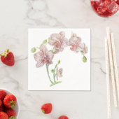 Serviette En Papier Orchidée illustrée à la main (En situation)