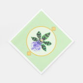 Serviette En Papier Orchidée pétale verte et noire (Coin)