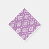 Serviette En Papier Orchidée rayonnante modèle classique Damas (Coin)