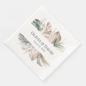 Serviette en papier Orchidée tropicale d'été et Mo (Coin)