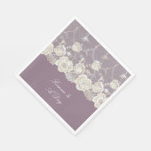 Serviette En Papier Orchidée violet blanc dentelle Mariage floral (Coin)