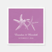 Serviette En Papier Orchidée violet Starfish Beach Mariage serviettes (Devant)