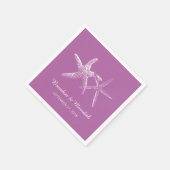 Serviette En Papier Orchidée violet Starfish Beach Mariage serviettes (Coin)