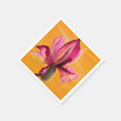 Serviette En Papier Orchidée violette couleur orange pop art fleur (Coin)