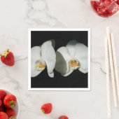 Serviette En Papier Orchidées blanches élégantes, photo à fleurs tropi (En situation)