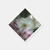 Serviette En Papier Orchidées blanches et violettes (Coin)