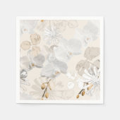 Serviette En Papier Orchidées blanches sur une crème légère (Devant)