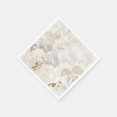 Serviette En Papier Orchidées blanches sur une crème légère (Coin)