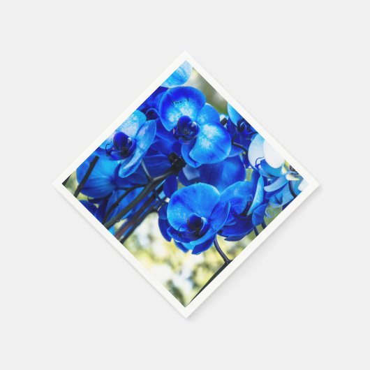 Serviette En Papier Orchidées bleues (Coin)