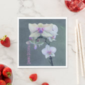 Serviette En Papier Orchidées Dans Les Tons De Violet (En situation)
