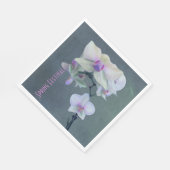 Serviette En Papier Orchidées Dans Les Tons De Violet (Coin)